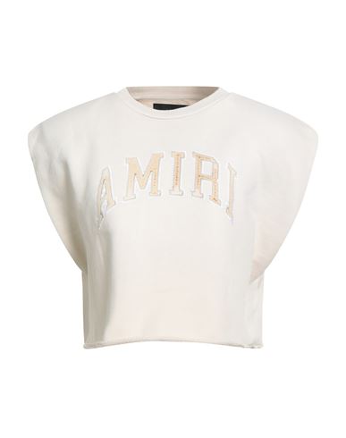 Amiri Woman Sweatshirt Cream Size 8 Cotton In White
