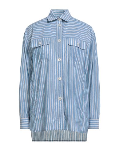 Fedeli Woman Shirt Light Blue Size 6 Cotton, Linen