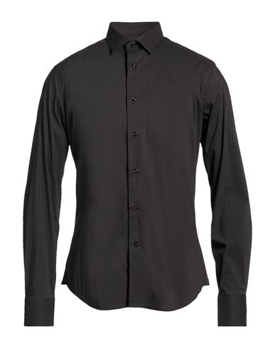 Jacopo C. Man Shirt Black Size 17 ½ Cotton, Polyamide, Elastane In Black