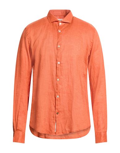 Yes Zee By Essenza Natural Feeling Man Shirt Rust Size Xxl Linen In Red