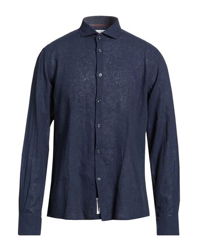 Yes Zee By Essenza Natural Feeling Man Shirt Midnight Blue Size 3xl Linen, Cotton