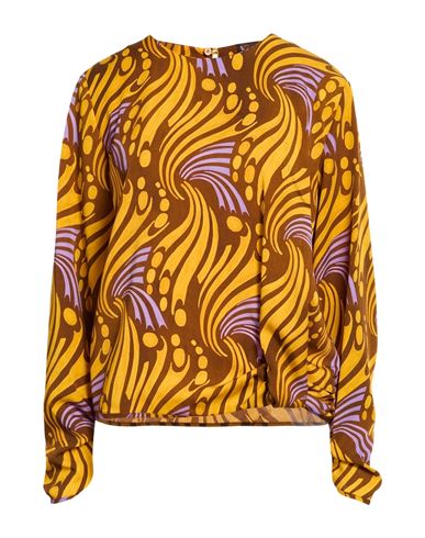 Maliparmi Malìparmi Woman Top Marigold Size 12 Polyester, Elastane In Yellow