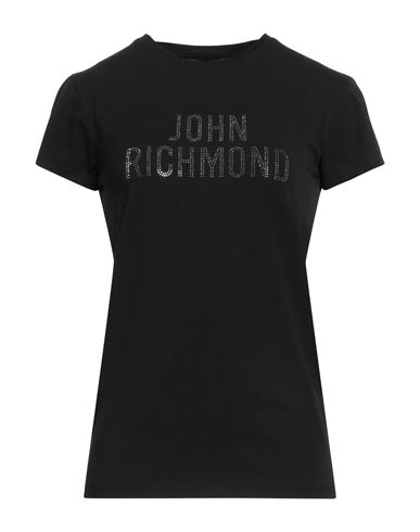 John Richmond Woman T-shirt Black Size Xl Cotton, Elastane