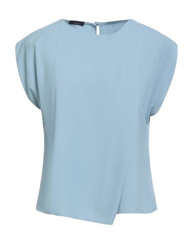 Hanita Woman Top Sky Blue Size L Polyester, Elastane