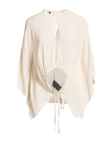 Hanita Woman Top Beige Size M Viscose In Multi