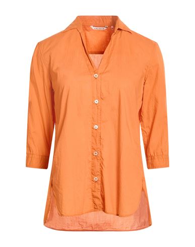 Caliban Woman Shirt Orange Size 6 Cotton