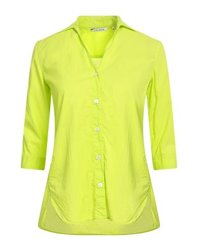 Caliban Woman Shirt Lime Green Size 4 Cotton