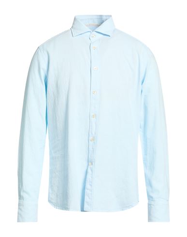 Tintoria Mattei 954 Man Shirt Sky Blue Size 16 Cotton