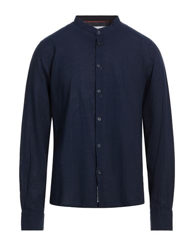 Yes Zee By Essenza Natural Feeling Man Shirt Midnight Blue Size 3xl Linen, Cotton