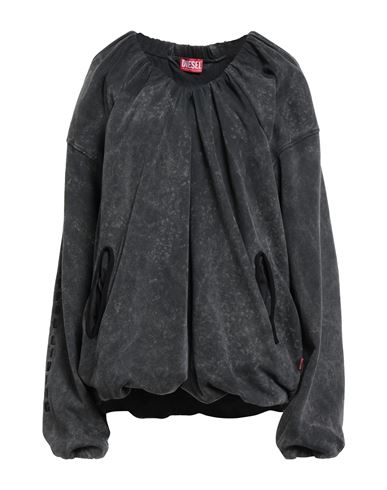 Diesel Woman Sweatshirt Charcoal Size M Cotton In Gray