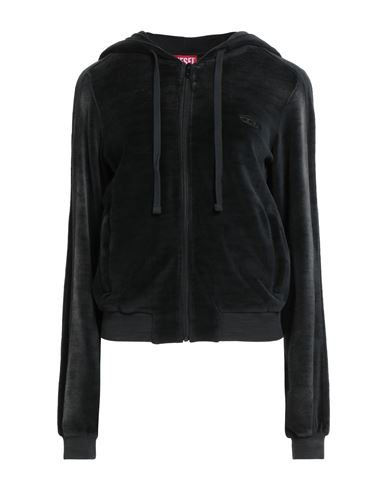 Diesel Woman Sweatshirt Black Size L Cotton, Nylon