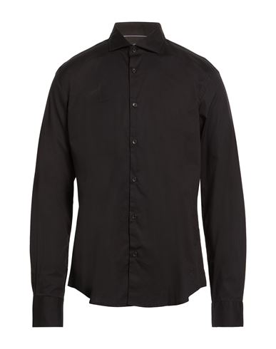 Yes Zee By Essenza Urban Man Shirt Black Size 3xl Cotton, Elastane In Brown