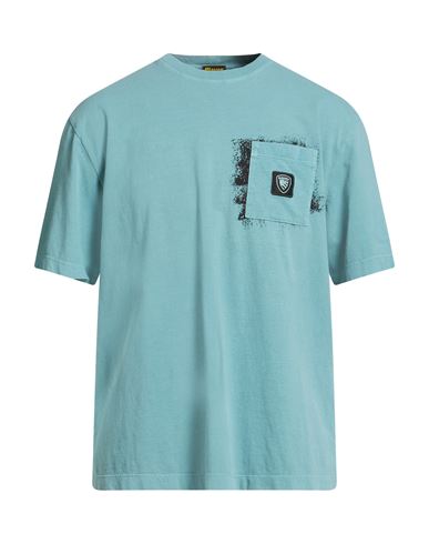 Blauer . Man T-shirt Turquoise Size S Cotton In Blue