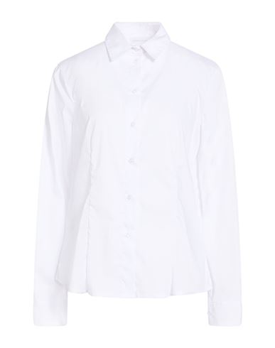 Diana Gallesi Woman Shirt White Size 12 Cotton, Polyamide, Elastane