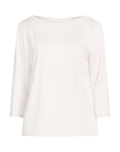 Majestic Filatures Woman T-shirt Light Grey Size 1 Silk, Organic Cotton In White