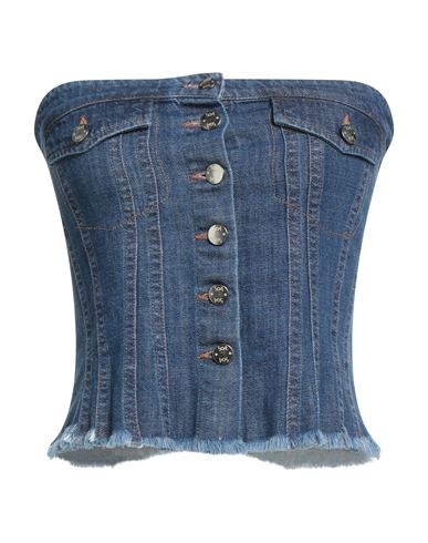 Soallure Woman Top Blue Size 6 Cotton