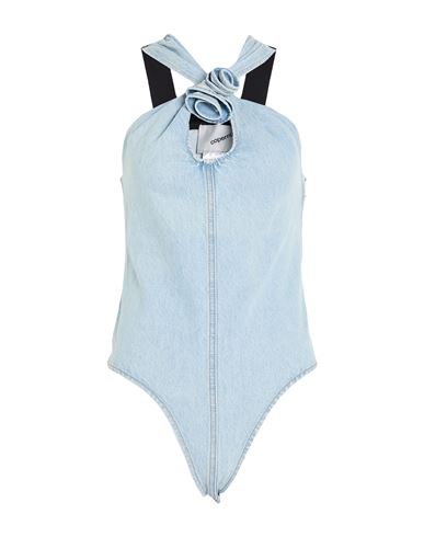 Coperni Woman Bodysuit Blue Size 10 Cotton