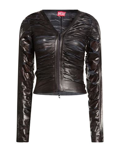 Diesel Woman Shirt Black Size L Acetate, Elastane