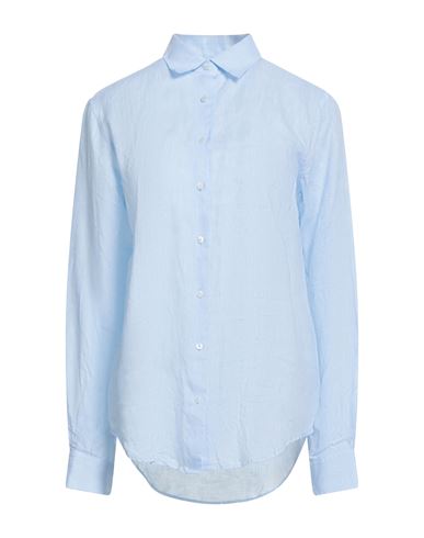 Xacus Woman Shirt Azure Size 10 Linen In Blue