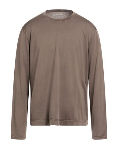 Fedeli Man T-shirt Taupe Size 48 Cotton In Brown
