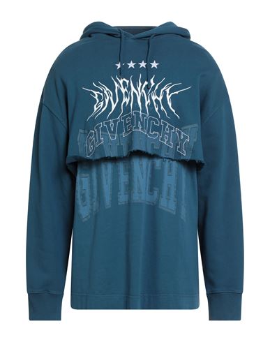 Givenchy Man Sweatshirt Deep Teal Size M Cotton In Blue