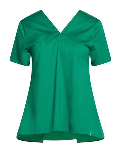 Herno Woman T-shirt Light Green Size 10 Cotton, Polyester