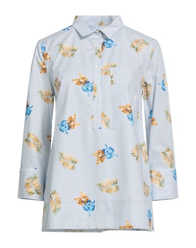 Sara Roka Woman Top Blue Size 8 Cotton