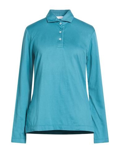 Fedeli Woman Polo Shirt Deep Teal Size 10 Cotton In Green