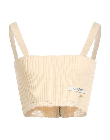 Kimhēkim Kimhekim Woman Top Cream Size L Acrylic, Alpaca Wool, Wool In White