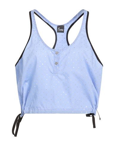 8pm Woman Top Light Blue Size M Cotton, Polyester