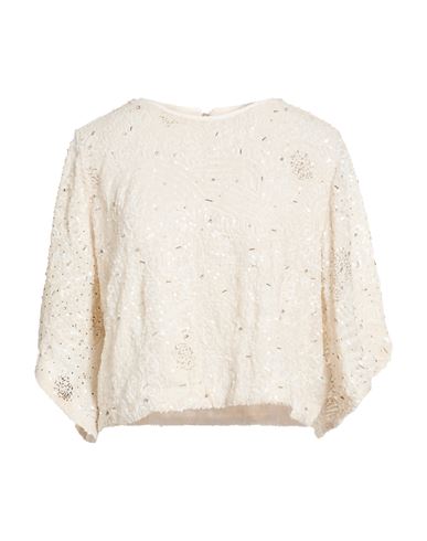 Allsaints Woman Top Off White Size 8 Polyester In Multi