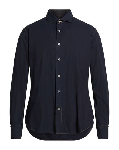 Drumohr Man Shirt Midnight Blue Size 17 ½ Cotton