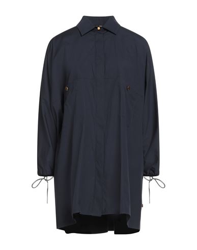 Max Mara Woman Overcoat & Trench Coat Navy Size 0 Cotton, Elastane In Blue