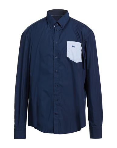 Harmont & Blaine Man Shirt Navy Size S Cotton In Blue
