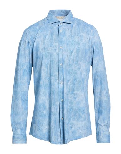 Brian Dales Natural Low Impact Man Shirt Azure Size 16 ½ Polyamide, Elastane In Blue