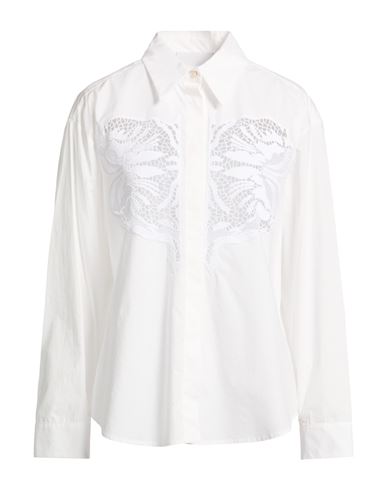 Erika Cavallini Woman Shirt White Size 8 Cotton, Elastane