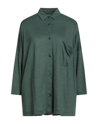 Majestic Filatures Woman Shirt Green Size 1 Linen, Elastane