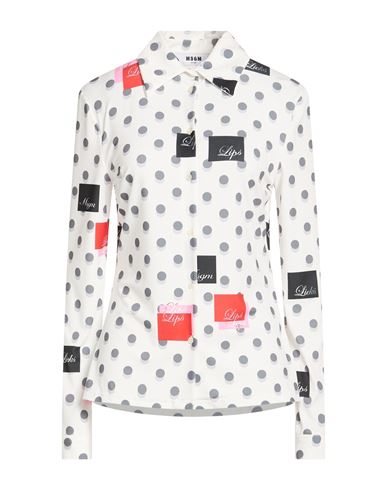 Msgm Woman Shirt White Size 4 Polyester, Elastane