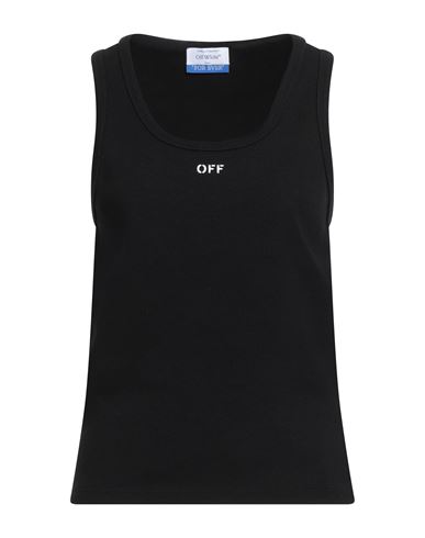 Off-white Woman Tank Top Black Size M Cotton, Elastane In Black