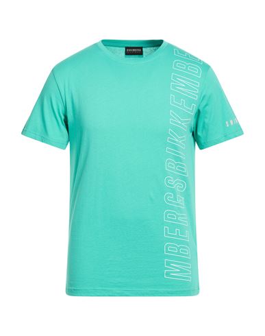 Bikkembergs Beachwear Man T-shirt Turquoise Size L Cotton In Green