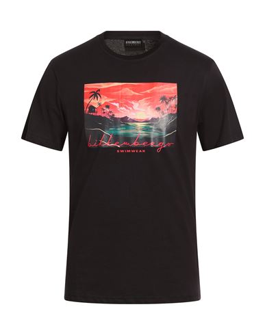 Bikkembergs Beachwear Man T-shirt Black Size M Cotton