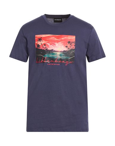 Bikkembergs Beachwear Man T-shirt Navy Size L Cotton In Blue