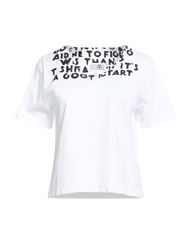 Mm6 Maison Margiela Woman T-shirt White Size M Cotton