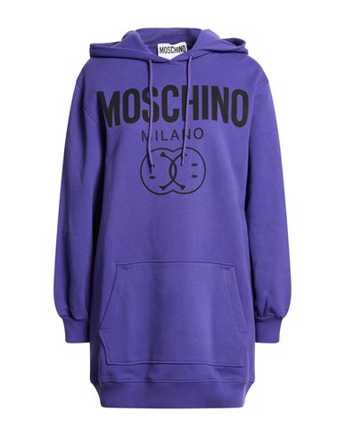 Moschino Couture X Smiley World Woman Sweatshirt Purple Size 8 Organic Cotton