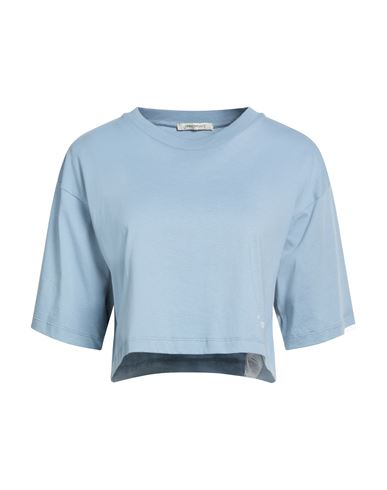 Hinnominate Woman T-shirt Sky Blue Size S Cotton