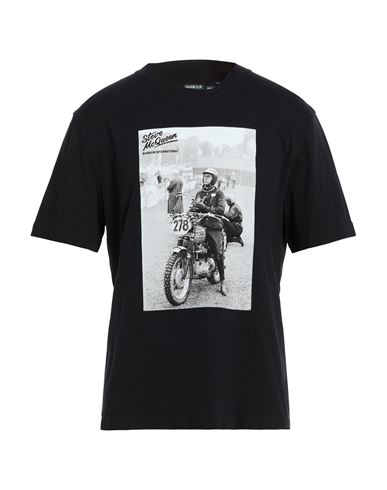 Barbour The Steve Mcqueen Collection Man T-shirt Black Size Xxl Cotton In Black