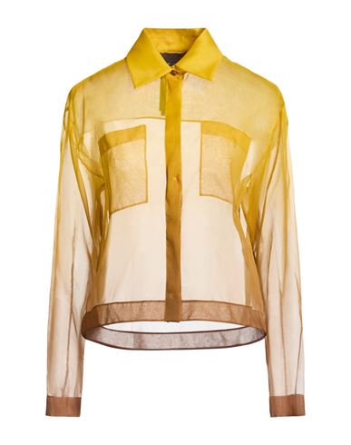 Max Mara Woman Shirt Marigold Size 14 Silk In Yellow