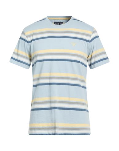 Barbour Man T-shirt Sky Blue Size Xl Cotton, Elastane In Blue