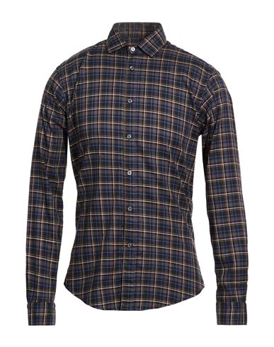 Brian Dales Man Shirt Dark Brown Size 16 ½ Cotton In Blue