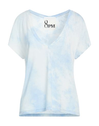 8pm Woman T-shirt Sky Blue Size M Viscose, Linen